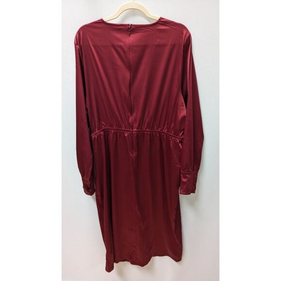 Lane Bryant Red Satin Midi Dress - Picture 2 of 2